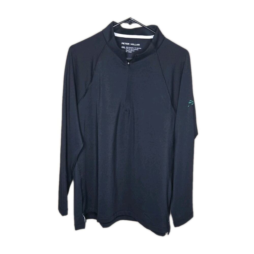 Peter Millar Womens Raglan Sleeve Perth Layer 1/4 Zip XXL Logo Farmer State Bnk